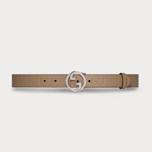 Gucci Blondie GG Embossed Leather Belt 90 36 - Picture 1 of 5